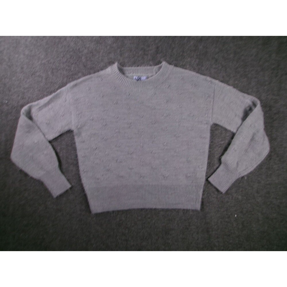 Vylette Sweater Womens XS Gray Crewneck Textured Bobble Long Sleeve Soft Cozy